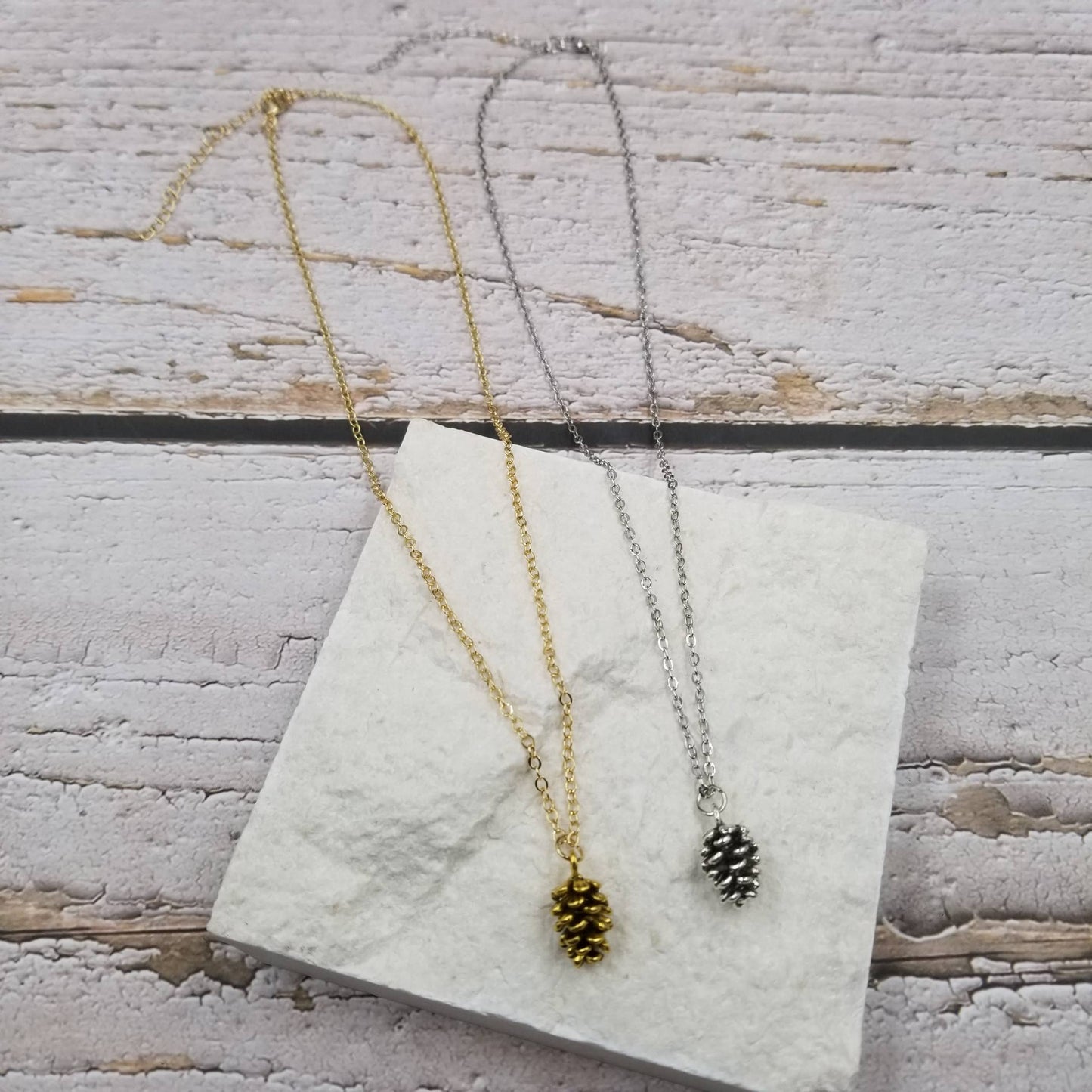 Golden Pine Cone Necklace