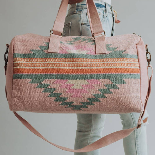 Pink, Orange &amp; Slate Aztec Duffel