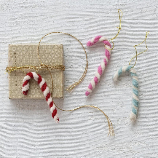 Felt Candy Cane Ornaments