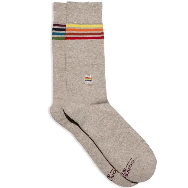 Socks that Save LGBTQ Lives - Rainbow Grey