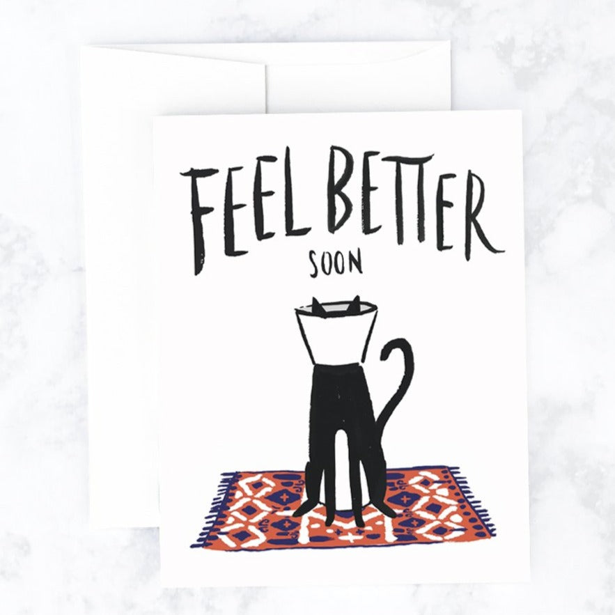 Feel Better Cat Cone Greeting Card