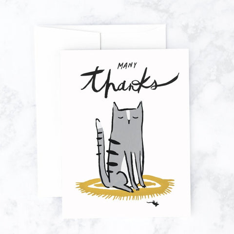 Many Thanks Cat Greeting Card