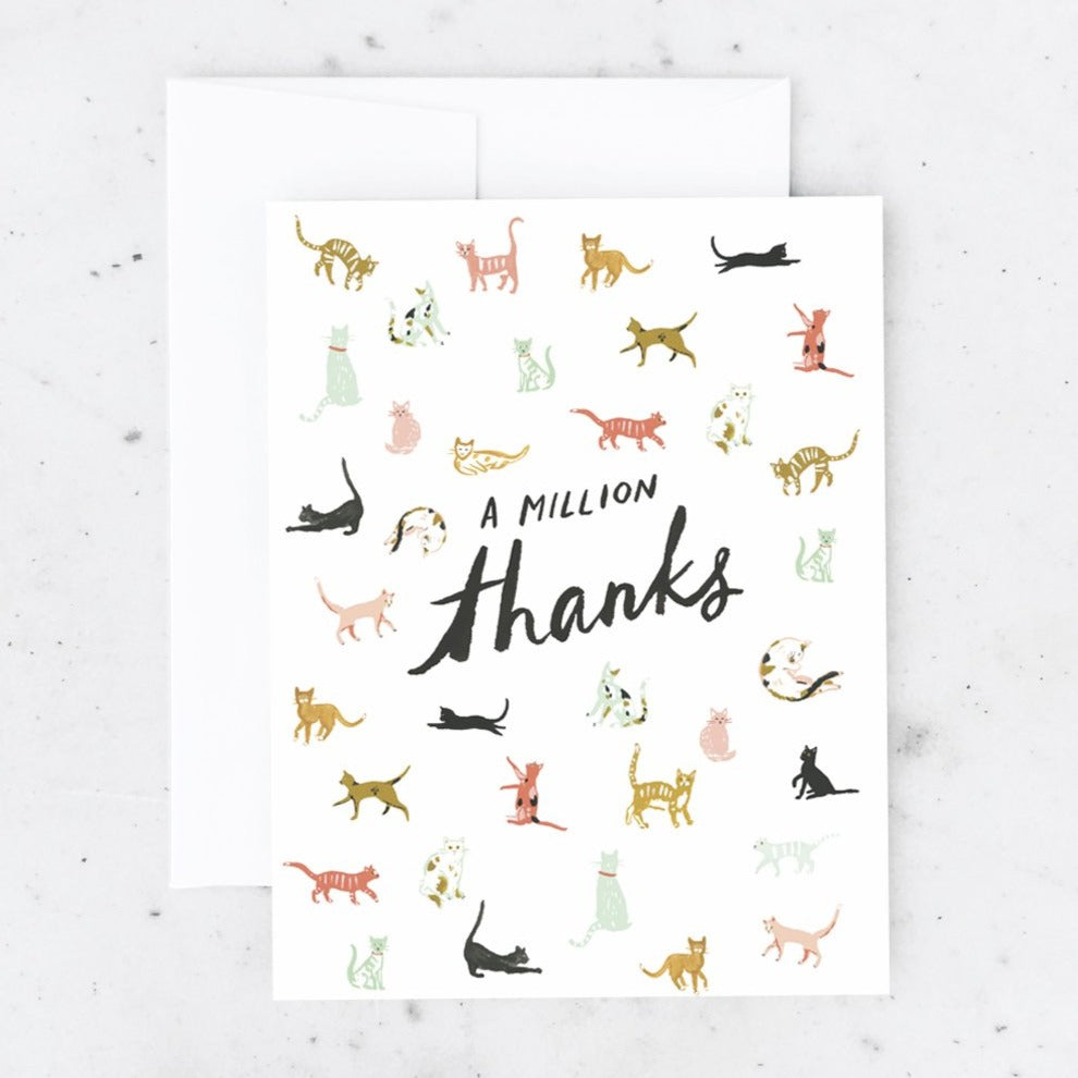 A Million Thanks Cats Greeting Card