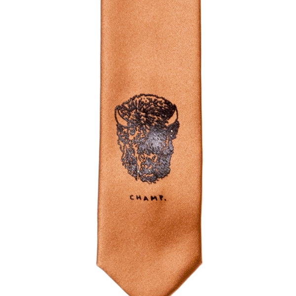 Bison 'Champ' Skinny Tie - Bronze
