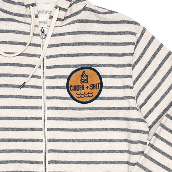 C+S Patch Striped Zip Hoodie