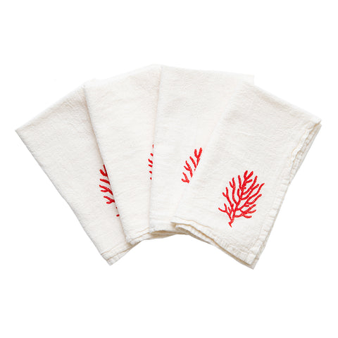 Coral Cloth Napkin - set of 4