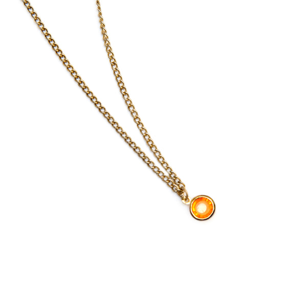 Mini Droplet Necklace - Tangerine
