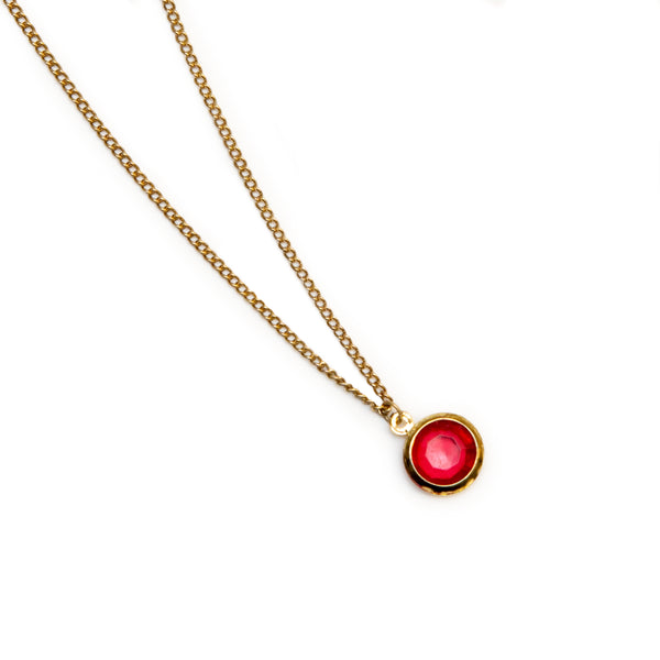 Droplet Necklace - Ruby Red