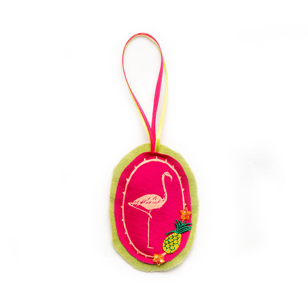 Flamingo Plushie Ornament
