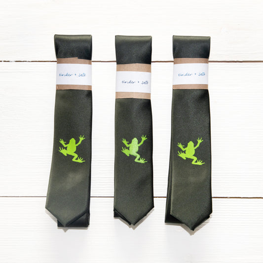 Frog Skinny Tie - Army Green