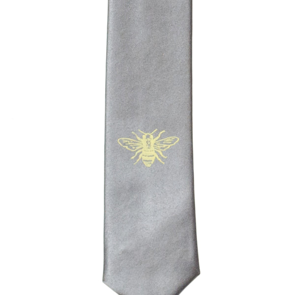 Honey Bee Skinny Tie - Silver