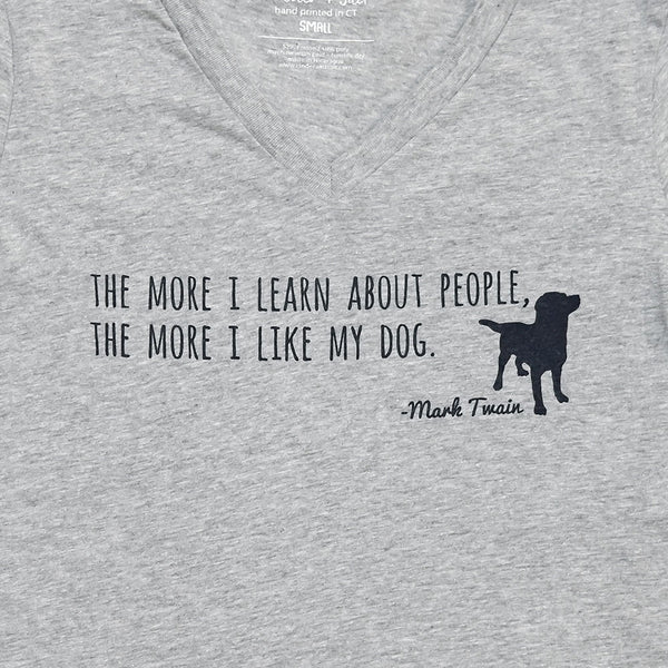 Mark Twain 'Like My Dog' Relaxed V-Neck Tee