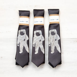Moon Man Skinny Tie - Graphite Gray
