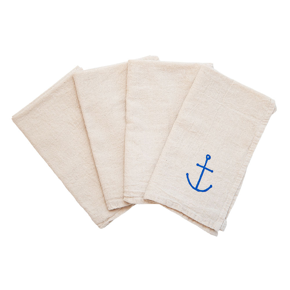 Anchor Cloth Napkins - Set of 4 in natural