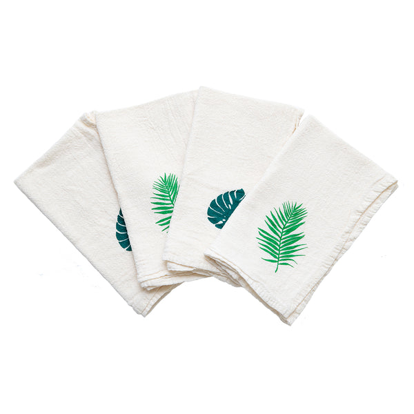 Tropical Leaves Cloth Napkins - set of 4