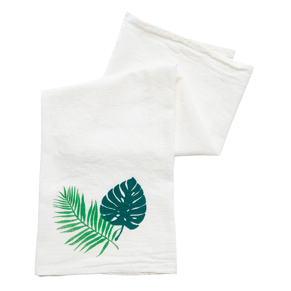 Tropical Leaves Tea Towel