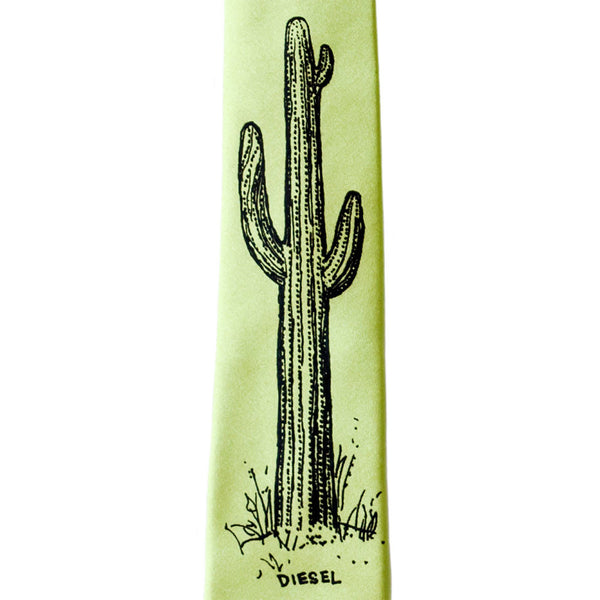 Cactus Skinny Tie - Lime Green