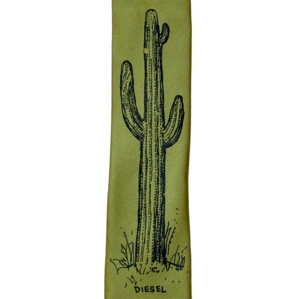 Cactus Skinny Tie - Olive Green
