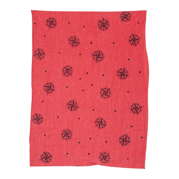 Compass Infinity Scarf in Red