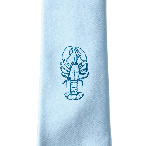 Lobster Skinny Tie - Pale Blue