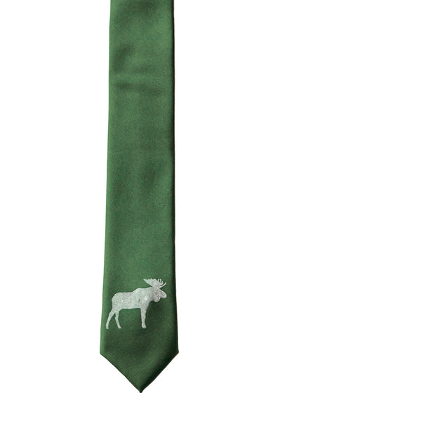 Moose Skinny Tie - Green