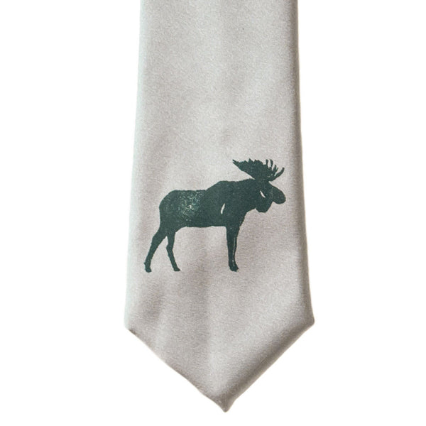 Moose Skinny Tie - Grey