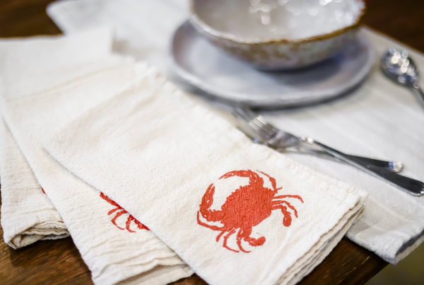 Crab Cloth Napkins - set of 4