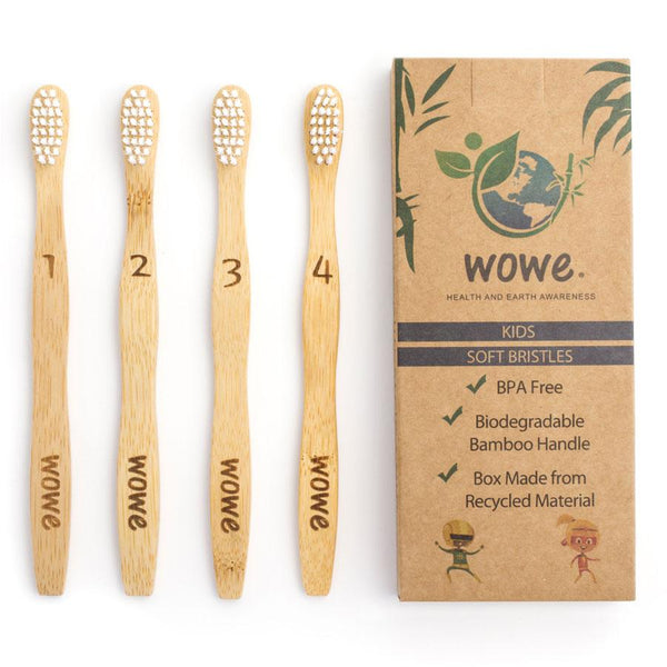 Bamboo Toothbrushes 4pk - Youth