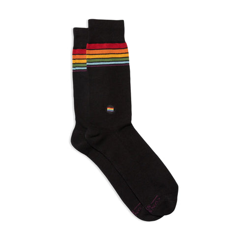 Socks that Save LGBTQ Lives - Rainbow Black
