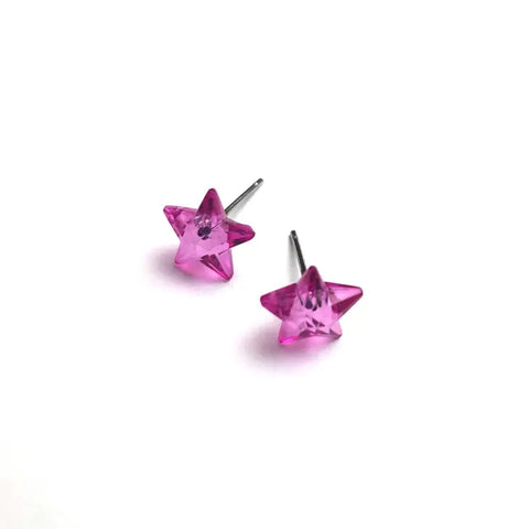 Vintage Star Stud Earring - pink